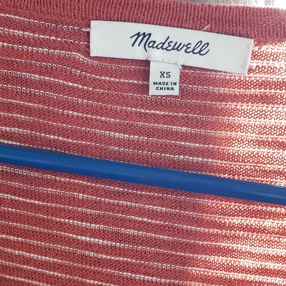 Madewell open front cardigan in rust - Picture 2 of 4